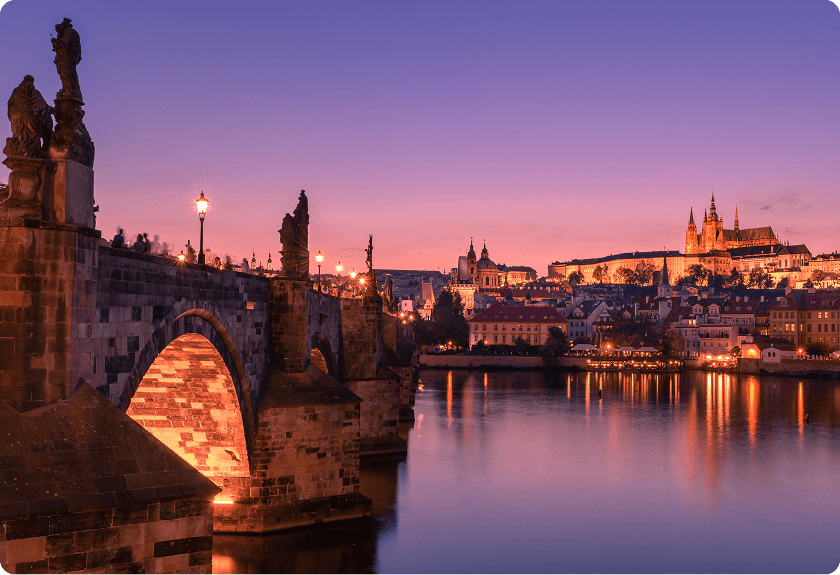 маршрут автобуса Ужгород – Прага з ключовими транзитними зупинками